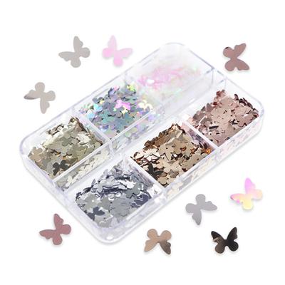 Yousheng 1 Box Nail Flake Bright Reflective High Saturation Foils Luxury Nail Design Irregular Butterfly Flakes for Manicure