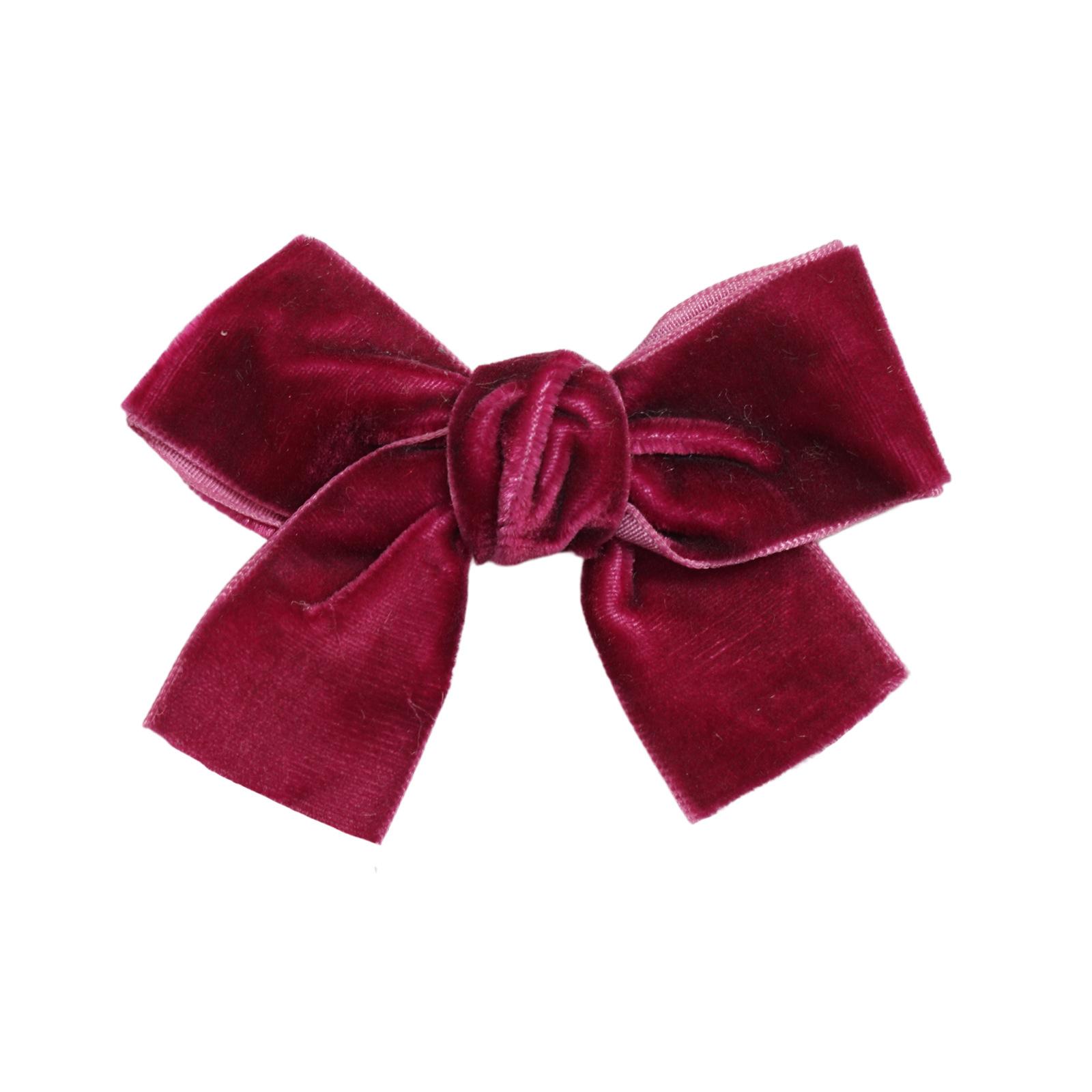 

2 шт., детские аксессуары для волос, фланелевая шпилька с бантом, боковой зажим, модный бархатный пояс, заколка для волос для девочек, верхняя клипса бордовый