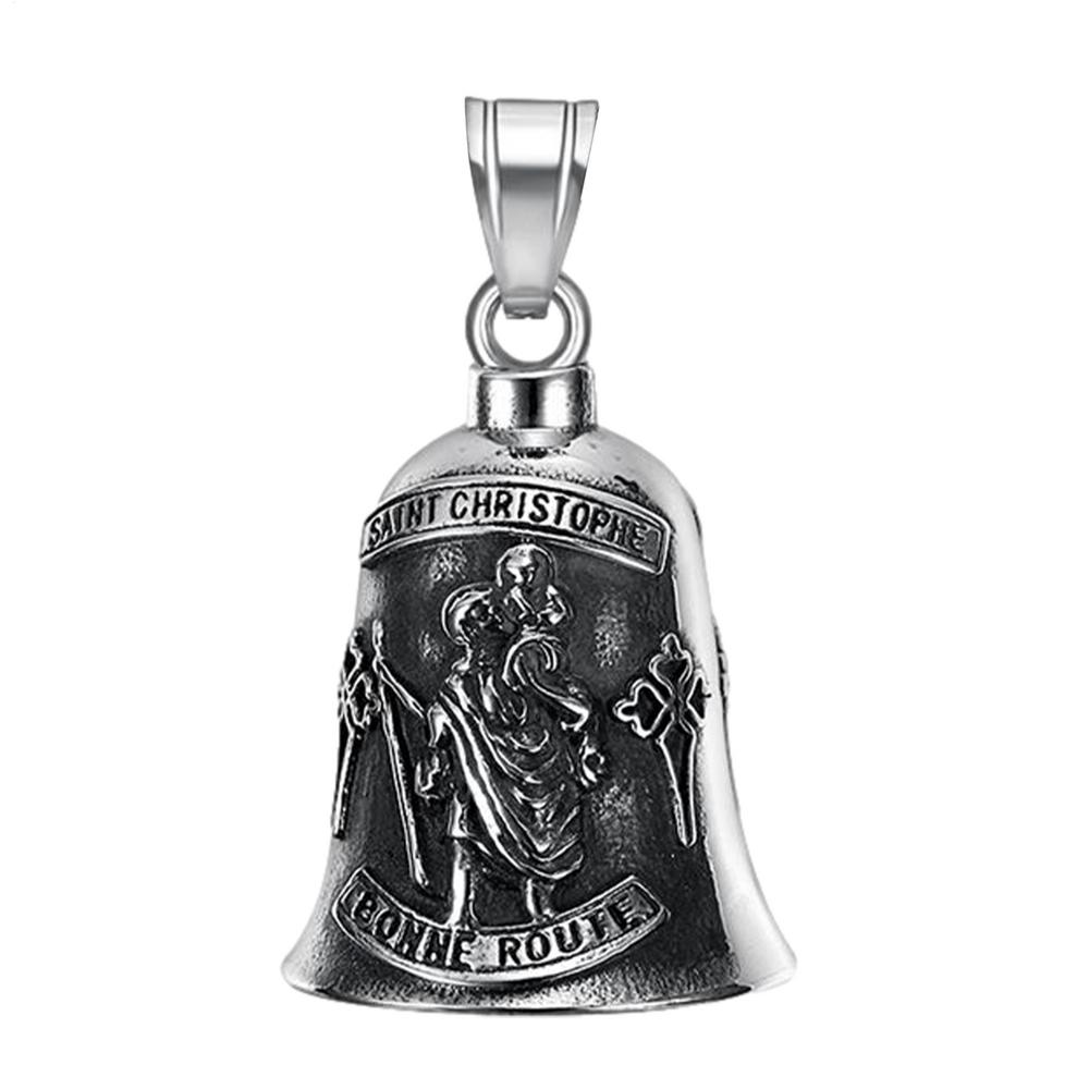 Retro Motorcycle Bell Charm Punk Style Angel Bell Pendant Biker Trend Lucky Bells RedCross Angel Wings Love Guardians Mens Gift