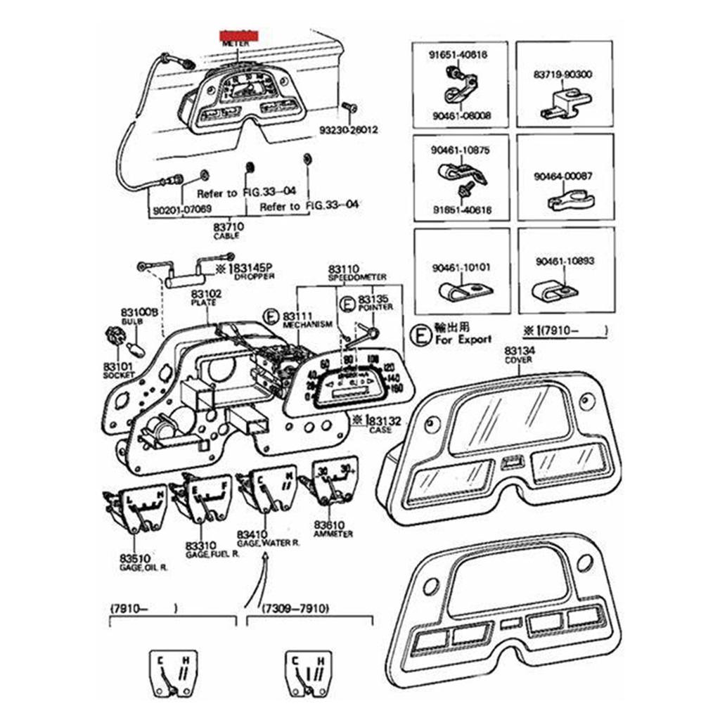 Easy to Install Car Dashboard Meter Gauge Cluster Suitable for FJ40 FJ45 BJ40 1974-1980 83100-60180 8310060180