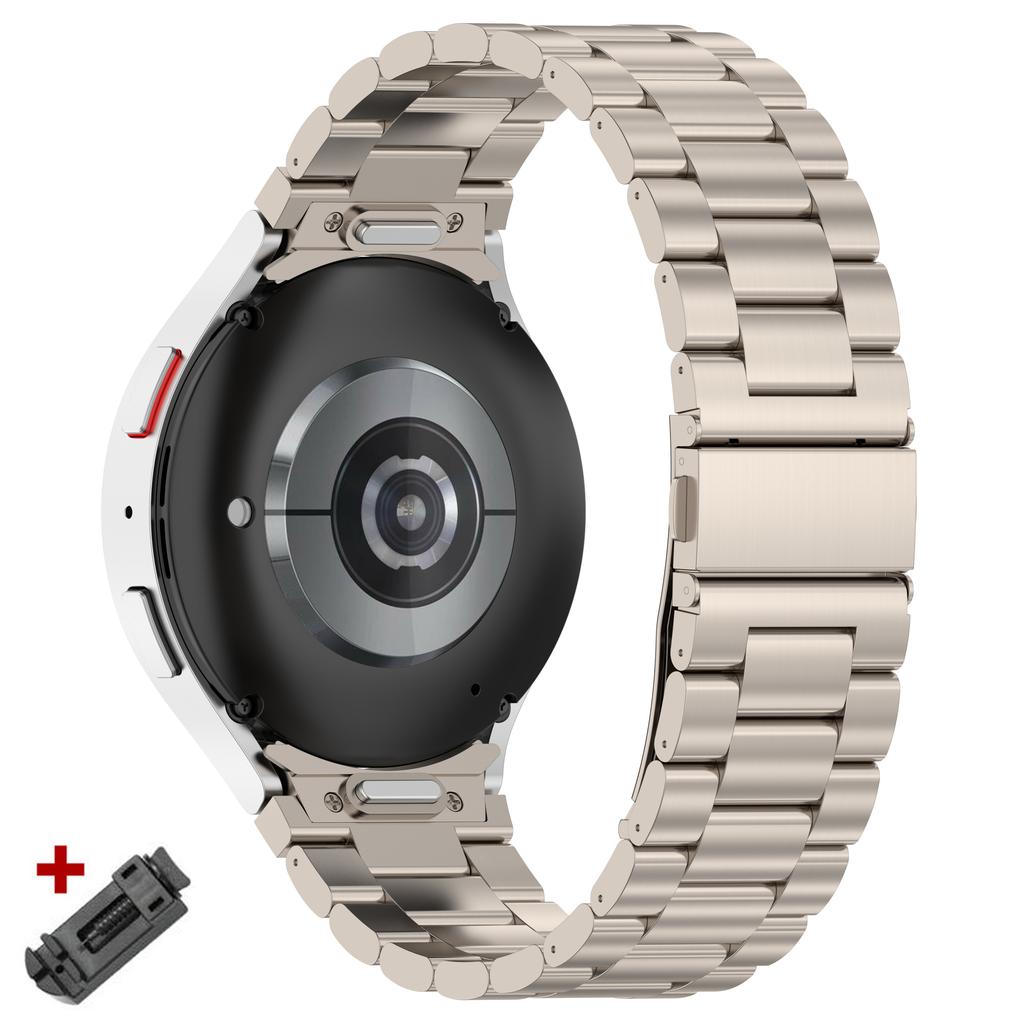Lückenloses Titanfarbenes Armband für Samsung Galaxy Watch 7 6 4 5 Pro 45 40mm 44mm FE Classic 43mm 47mm 42 46mm Quick Fit Metallarmband