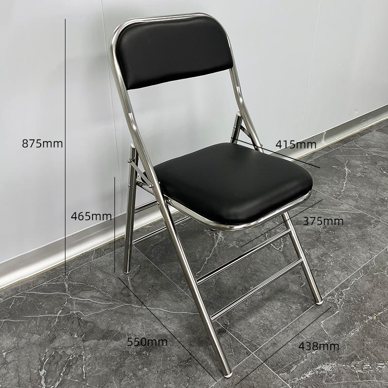 For 304 Stainless Steel Dining Chair Outdoor Heavy-Duty Folding Chair Industrial Backrest Seat Cafe Style Modern Furniture for H