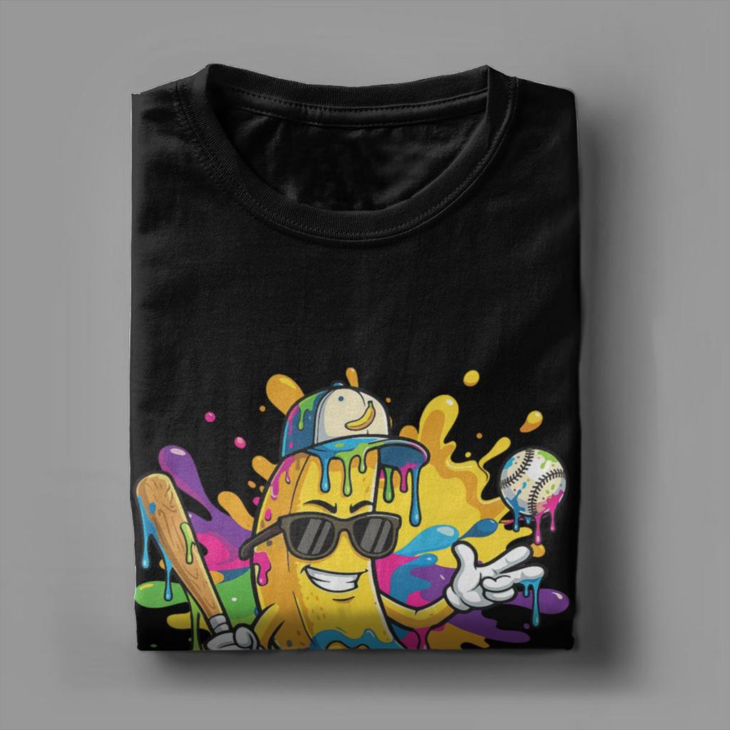 Banana Funny Baseball Unisexs T Shirt  Vintage Tees Short Sleeve O Neck TShirts Cotton Plus Size Clothes