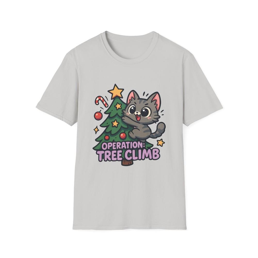 

Unisex Softstyle T-Shirt Chibi Kitten Christmas Tree Ornaments Funny Holiday 2XL
