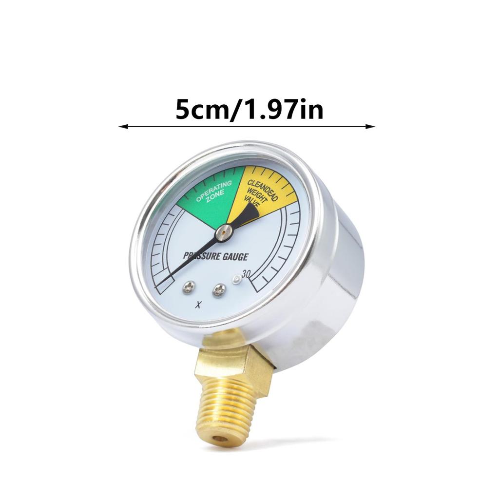 2Inch Pressure Fryer Gauge 0-30PSI Easy Installation Pressure Gauge Pressure Cooker Repair Part Stainless Steel Texture