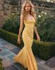 Elegant European & American Slim Lace-up Fishtail Jacquard Dress
