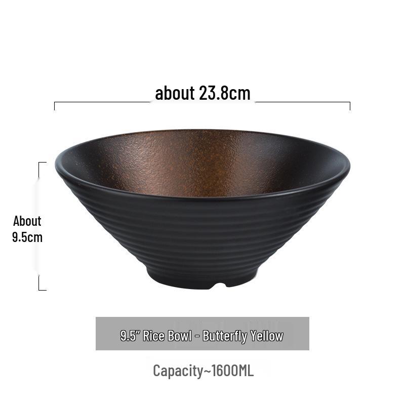 Japanese Ceramic Dòulì Ramen Bowl – Retro Coarse Pottery, High-End, Large Open-Mouth Trumpet Design, Ideal for Home Tableware