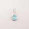 Oval Sky Blue Topaz Gemstone 925 Sterling Silver Jewelry Zircon Pendant 1.22" CZP-13-9