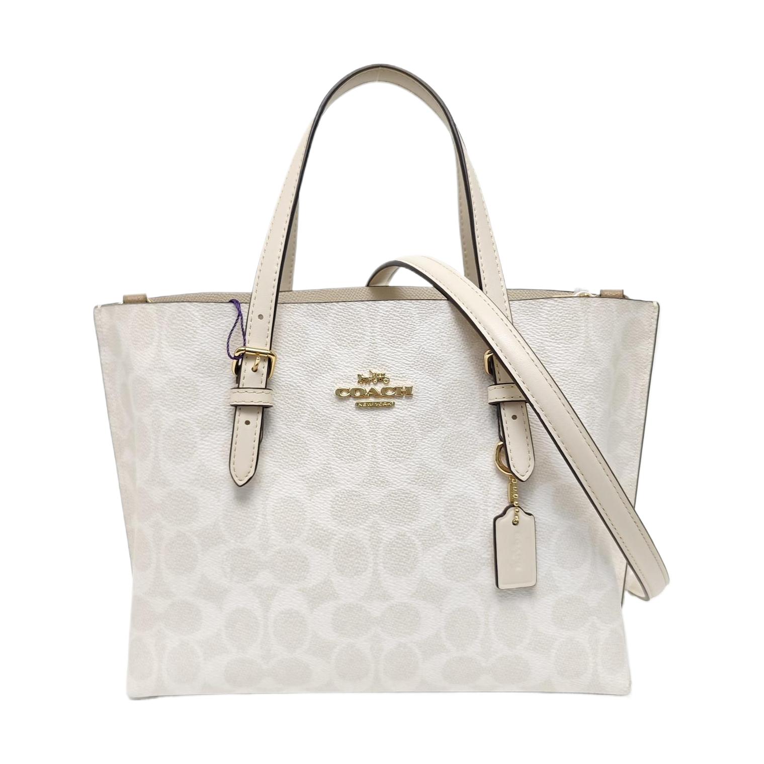 [Pre-Owned] Mollie Logo Detachable Shoulder Strap Faux Leather Shoulder Crossbody Tote Shopping Bag - Excellent #W9U016 ONE SIZE