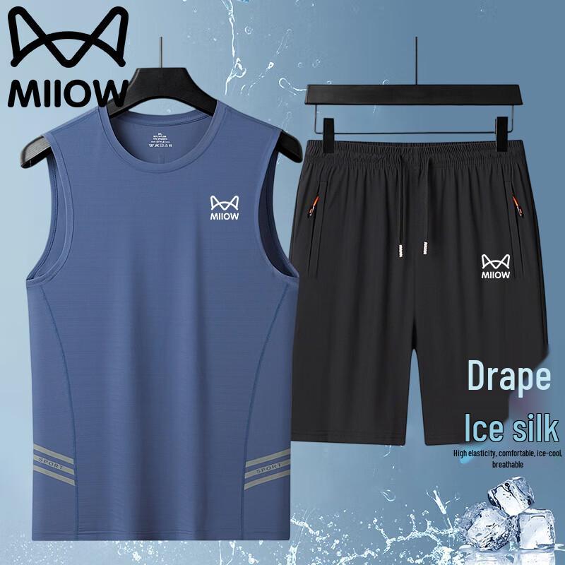 MiiOW Men s Summer Casual Two-Piece Sport Set 5XL