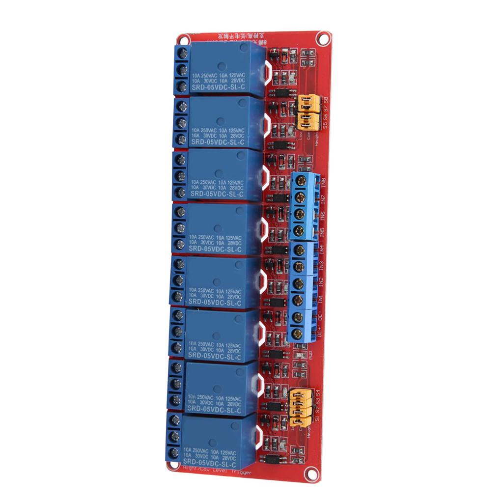 8 Channel Optocoupler Relay Module Board High & Low Trigger 5V