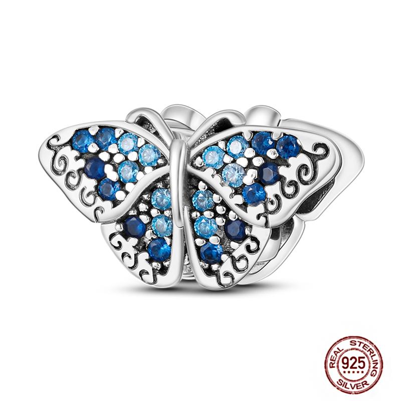 Blue Series Charms Plata Copper Evil Eye Moon Airplane Dolphin Sea Turtle Love Mini Beads For Bracelet Diy Jewelry