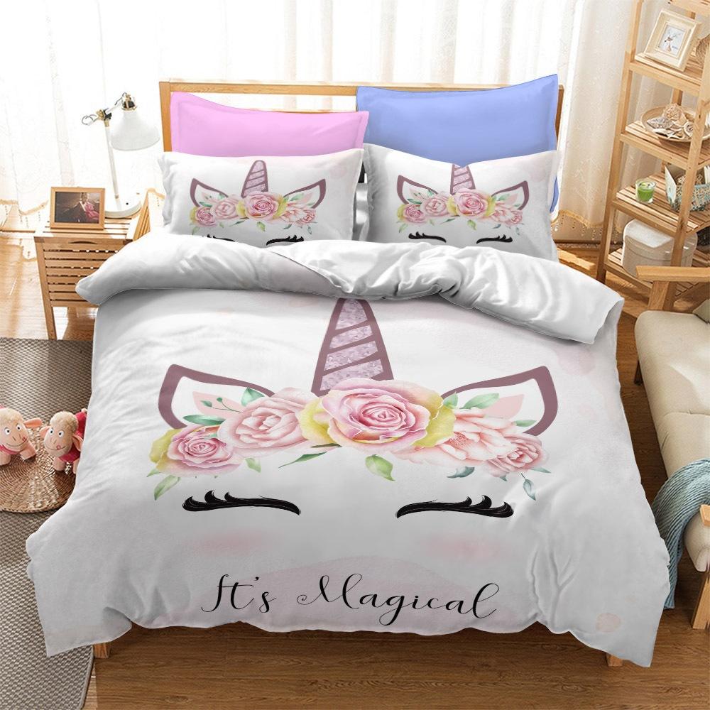 Bettwäsche-Set, Einhorn-Serie Größe Dreiteiliger Bettbezug