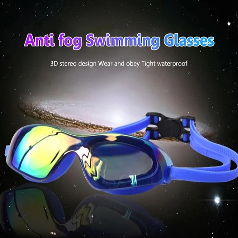 Adult Mid-frame High-definition Waterproof Anti-fog Swimming Goggles for Men and Women, Made of Silicone