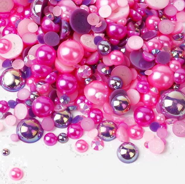 30g/Bag ABS Half Beads Flatback Pearls Quality Mix Size Round Resin Rhinestones for DIY Decoration