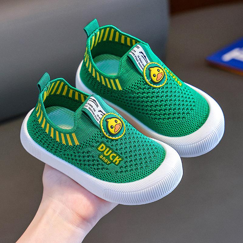 Spring and Autumn Children's Breathable Mesh Shoes Non-slip Fly-woven Shoes Soft-soled Non-slip Baby Shoes One-pedal Casual Shoes