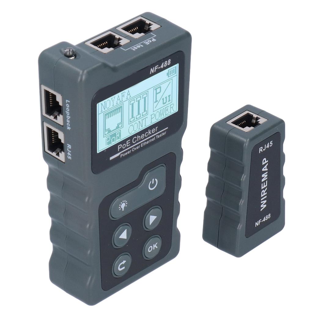 NF‑488 LCD Ethernet POE Tester Automatic Identification POE Detector Checker Camera Powered Cable Po