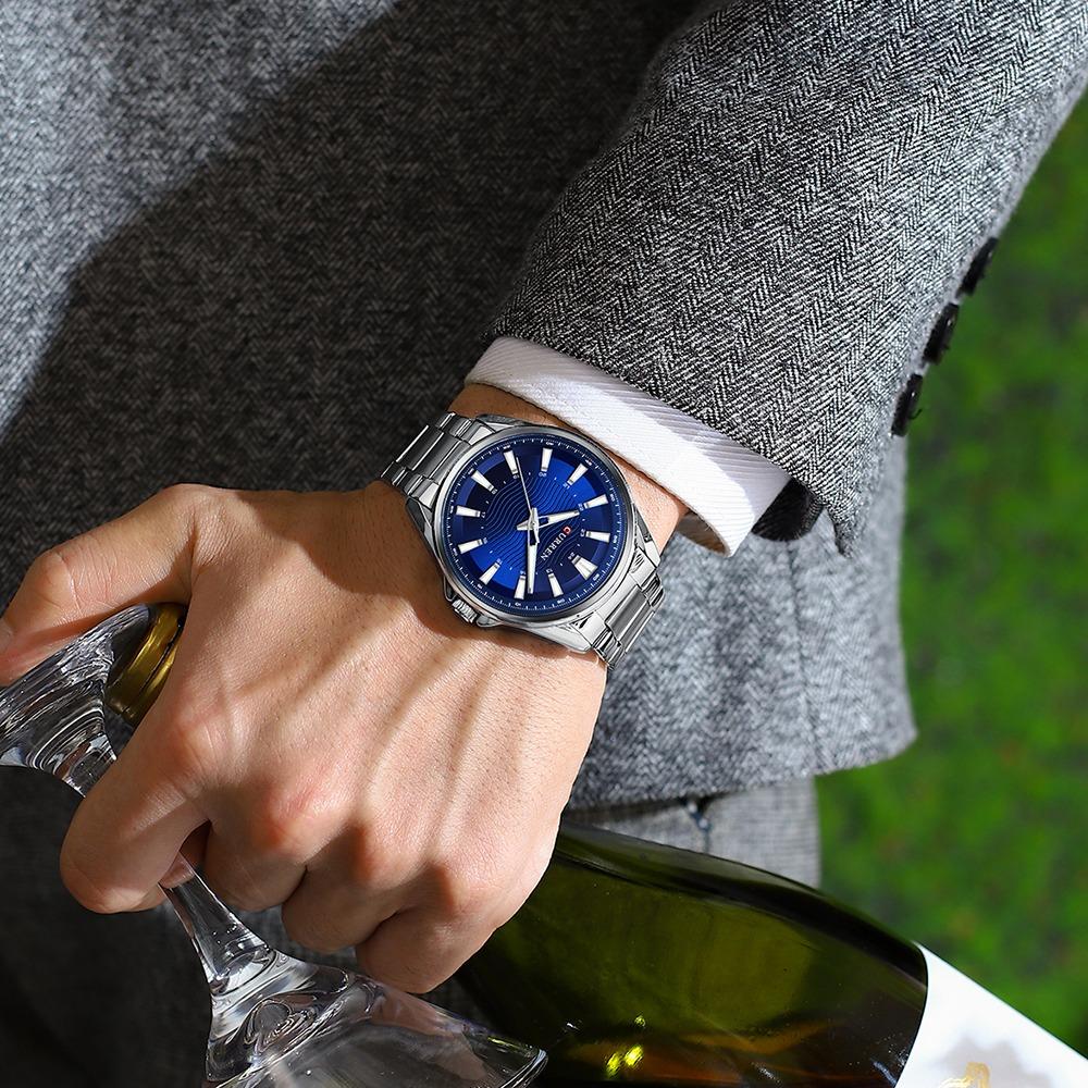 CURREN Classic Simple Stainless Steel Quartz Wristwatches Fashion Brand Men's Watches With Luminous Hands