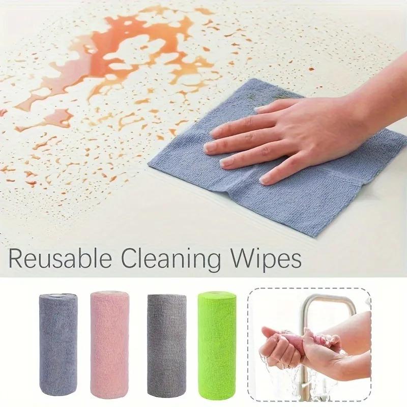 Microfiber Cleaning Cloths - 20 Sheets/Roll, Super Absorbent & Reusable Kitchen Towels, Multi-Purpose Kichen Accessories