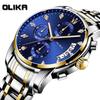 Men's Waterproof Quartz Watch with Luminous Display and Multi-functional Timer, Stainless Steel Band.