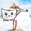 Cute Cat Print Beach Towel Soft Absorbent Large For Adult Kids Summer Travel Paw Design Perfect For Sunbathing Pool Use Gift