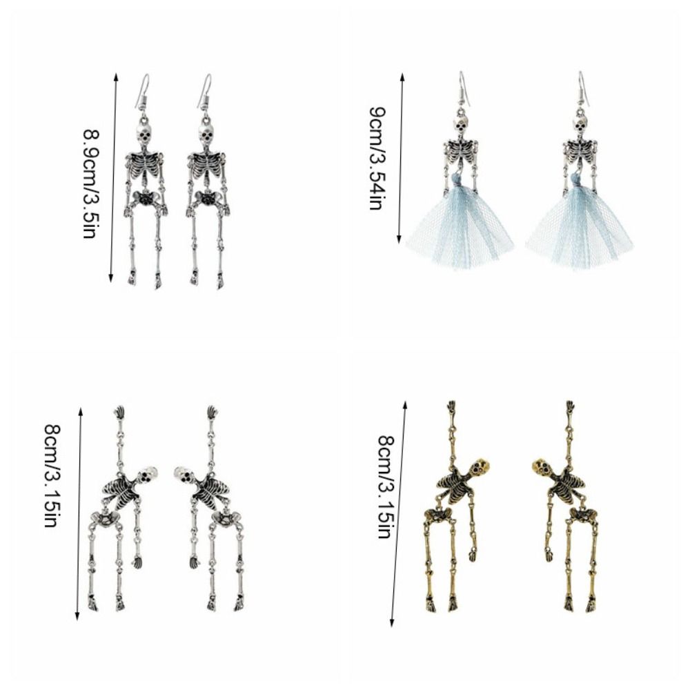 Zinc Zinc Alloy Skeleton Earrings Hip Hop Imitation Human Bone Earrings Fashion Halloween Earrings  Gift