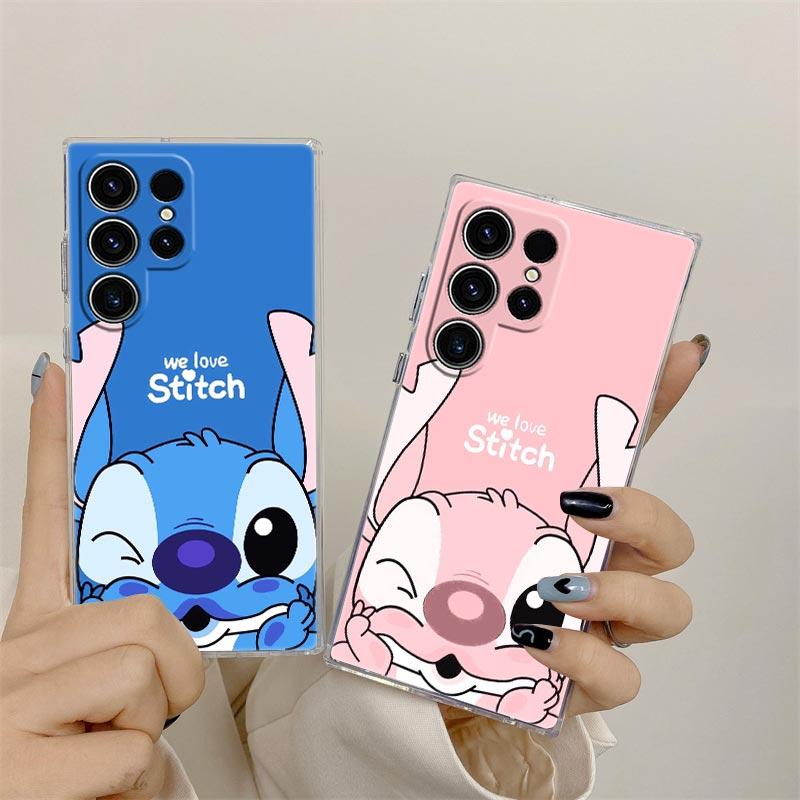 Disney Stitch Mickey Donald Duck Transparent Case For Samsung Galaxy S26 S25 Ultra S24 S22 S26 Plus S20 S23 S21 S25 FE 5G Cover