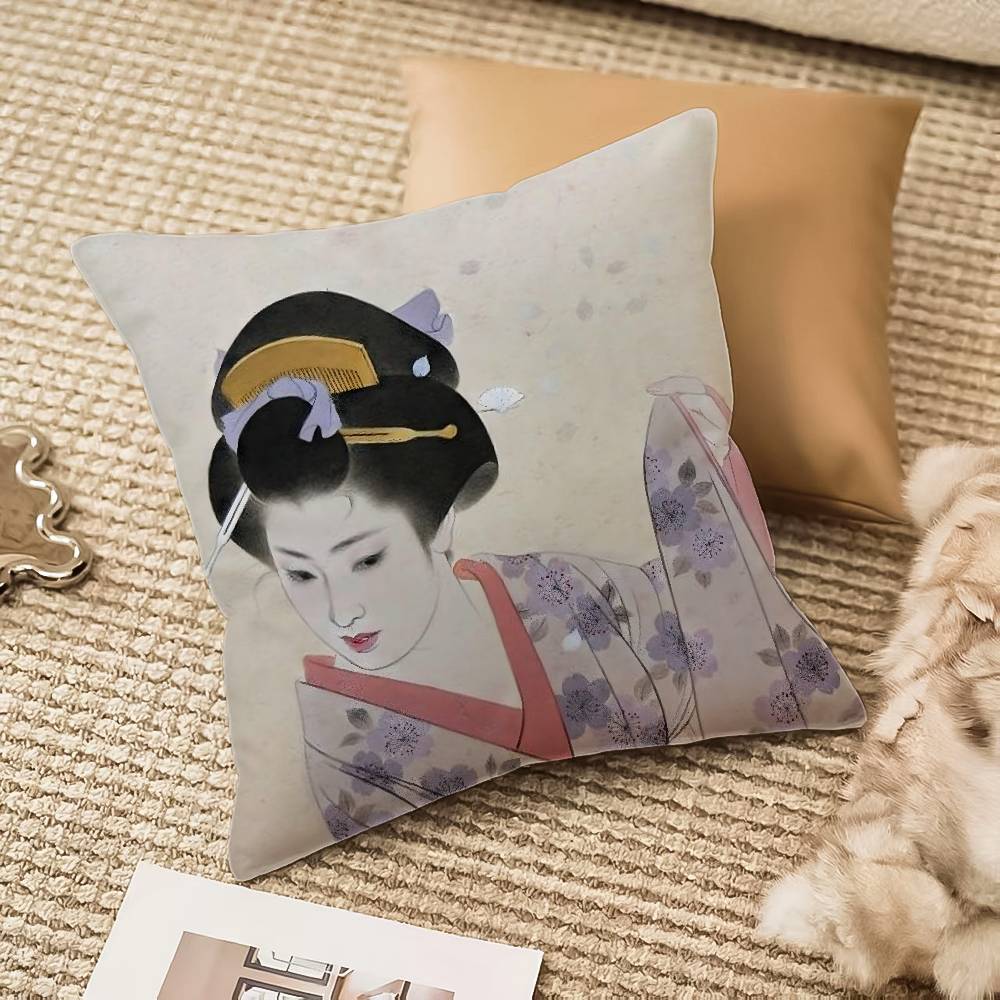 Классическая японская наволочка для подушки Леди Защита от пылевых клещей Невидимая молния Диван-кровать 12x12Inch