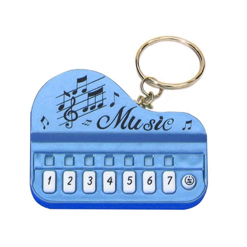 Klavierspielzeug Schlüsselanhänger Mini Echtes funktionierendes Fingerklavier Schlüsselanhänger Mit Lichtern Multifunktionales Elektronisches Klavier Tastatur Spielzeug