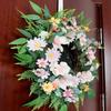 Artificial Flower with Leaves Wedding Wreath Spring Wreath Decoration for Door Window Hallway Farmhouses Home Decoration