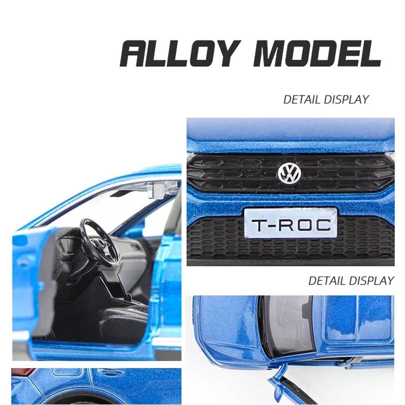 Měřítko 1/36 T-ROC SUV Model auta ze slitiny Diecast Kovová mini vozidla Model auta Simulace Kolekce Dětské hračky Dárek Dekorace