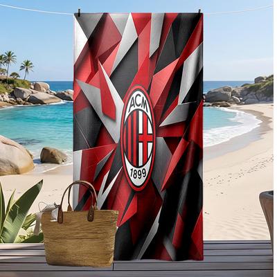Πετσέτα Θαλάσσης AC Milan με Σχέδιο Γρήγορου Στεγνώματος Μαλακή Πετσέτα Φορητό Μεγάλο Ορθογώνιο Κάλυμμα Παραλίας για Ταξίδια Πισίνα