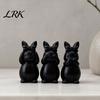 Study Room Decor Easter Ornament, One-piece Molded Bunny Figure, 3D Printed Rabbit White Figurine Design Decorative for Living Bedroom Holiday