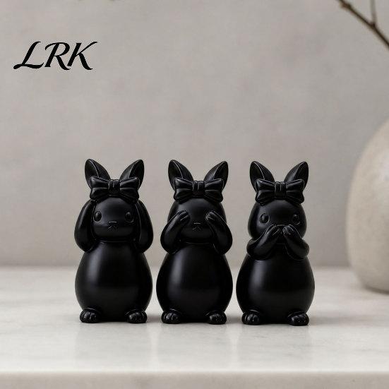 Study Room Decor Easter Ornament, One-piece Molded Bunny Figure, 3D Printed Rabbit White Figurine Design Decorative for Living Bedroom Holiday