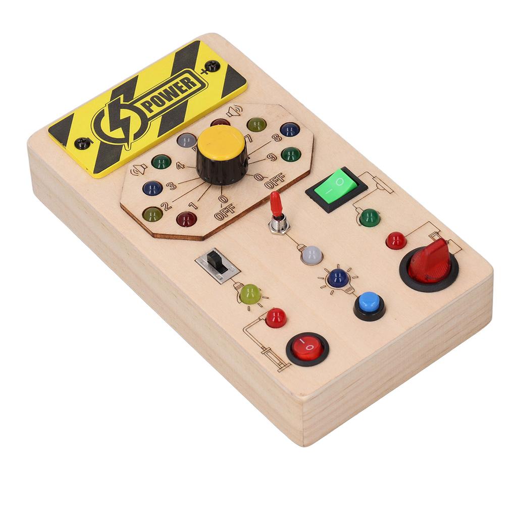 Wooden Board with LED Light Switches Voice Broadcast Hand Eye Coordination Sensory Toys Light