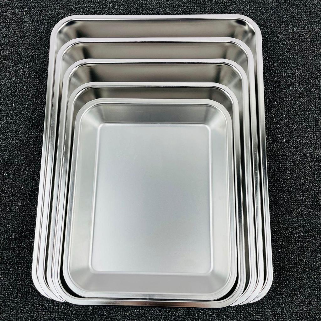304 Stainless Steel Rectangular Grill and Baking Pan Set with Oil Draining Rack