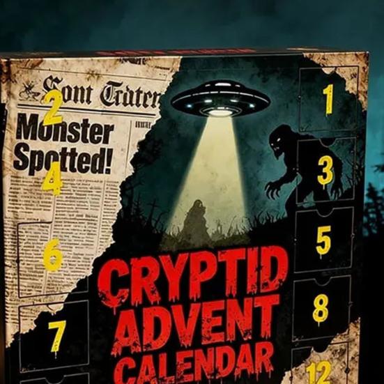 2025 Kryptozoologisk Adventskalender 24 Dager Paranormal Nedtelling Julepynt med 24 Samleobjekt 2D/3D Mytisk Skapning Pyntegjenstander