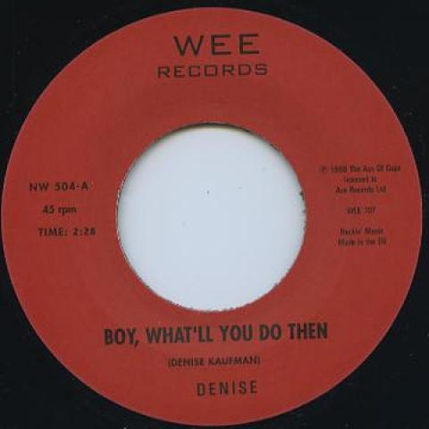 

7inch Record DENISE - Boy, What ll You Do Then / Chaos NW504 Wee 2013 UK Rock