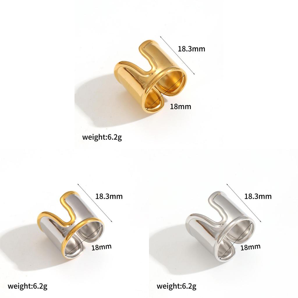 Summer Trend Titanium Steel Ring With Unique Shape And Gold Finish For Women And Men