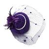 Top Hat Hair Accessories Faux Pearls Feather Flower Veil Decor Dance Headdress Fascinator Headpiece Fashion Accessory