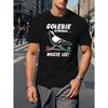 European Sizes Fun Polish Men's Graphic Short Sleeve T-Shirt - Humorous Polish Text & Pigeon Design, Lightweight Summer Casual Tee, Machine Washable