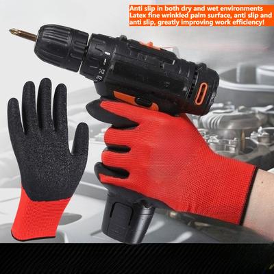 Durable Work Gloves, Assembly Gloves for All with Latex Coating for Construction, Mechanics, Workshop, Carpentry, Logistics.