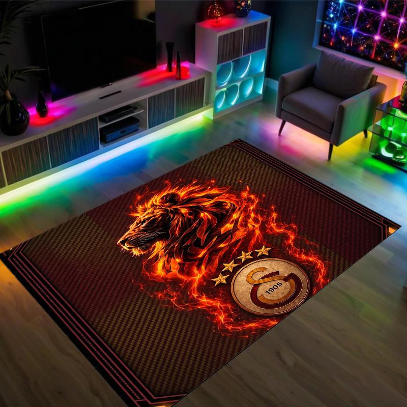 Galatasaray FC Design Crystal Velvet Carpet Cozy Non?Slip Printed Rug For Bedroom Living Room Entrance