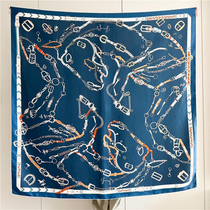 High-grade twill silk scarf women's spring and summer new mulberry silk large square scarf travel large shawl scarf dual-purpose