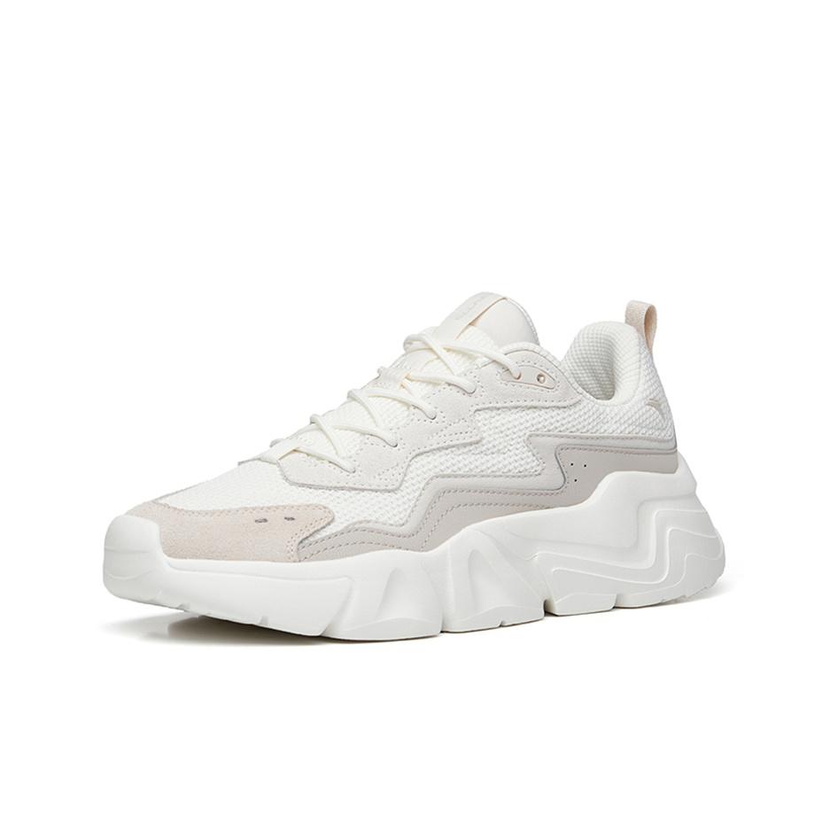 Anta Lifestyle Series Fabric Synthetic Leather Shock Absorbing Non-Slip Wear-Resistant Low-Top Casual Shoes Men Sneaker White Gray 912248825-1