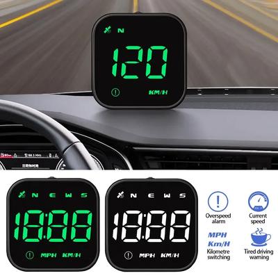 Mini pantalla LED HUD de 2,5 pulgadas para coche, alarma de exceso de velocidad, G4S, alimentado por USB, con GPS, brújula, velocímetro, recordatorio de fatiga al conducir