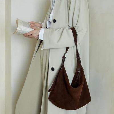 (frosted Leather) Binaural Bag Lazy Versatile Shoulder Crossbody Large-capacity Commuter Bag Women