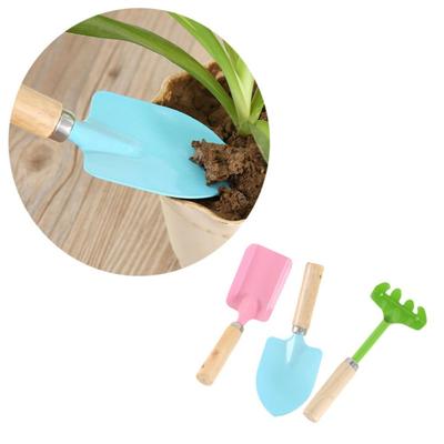 3 Stück Kelle Rechen Schaufel Kinder Gartenwerkzeug mit Holzgriff Kleines Schaufel Rechen Set Outdoor