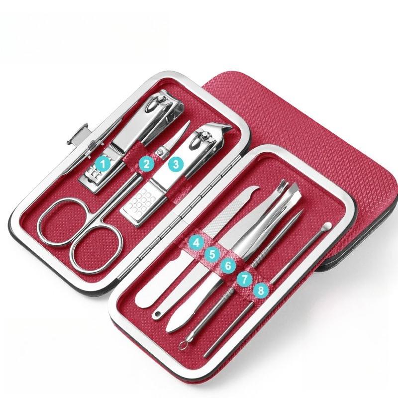 8/19pcs Travel Nail Care Kit, Portable Manicure Set with Pouch, Complete Nail Clipper & File Kit for Toe & Fingernails