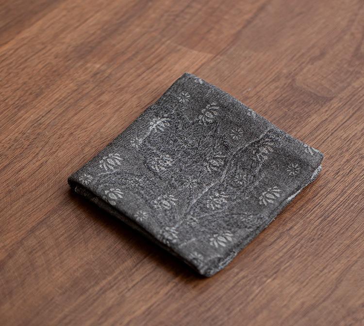 Chinese cotton and linen fabric coaster tea ceremony accessories tea mat tea towel household small square towel tea